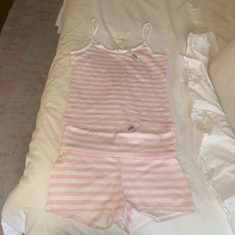 Victorias Secret PINK Frankie’s Bikinis Pink and white striped short set